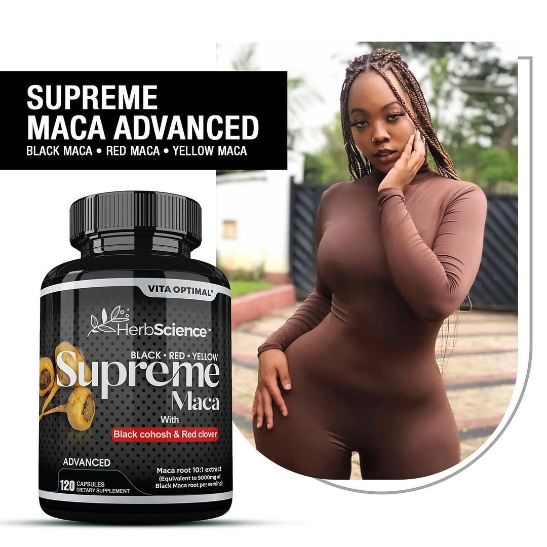 Supreme Maca Capsules 9000 mg - Extremely Potent, 120 Capsules
