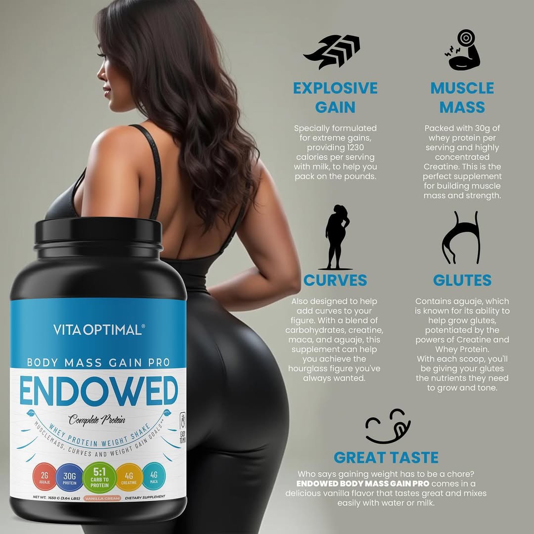 ENDOWED Body Mass Gain Pro - Complete Whey Protein Weight Shake, 1.65Kg