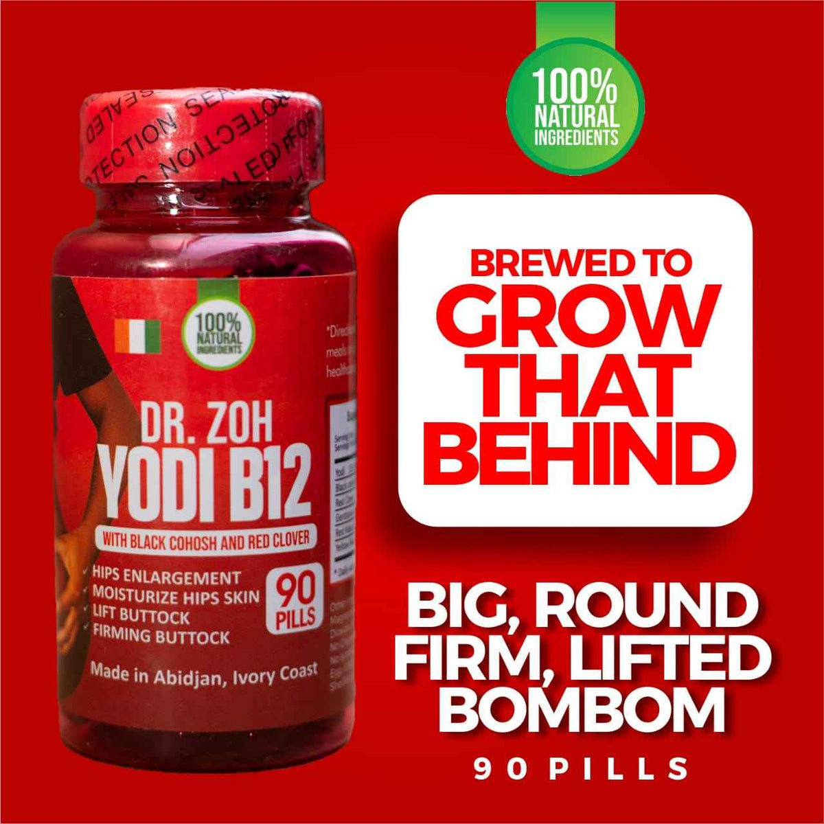 Yodi Pills - Dr. Zoh Yodi B12 with Black Cohosh & Red Clover, 90 Caps