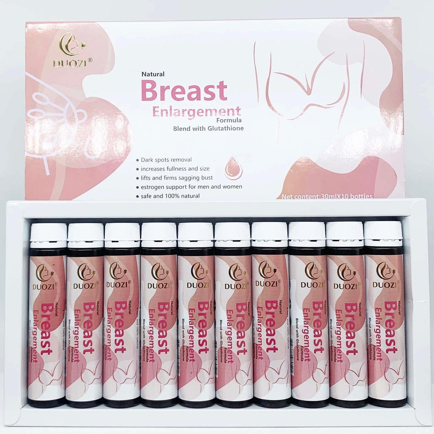 Duozi Natural Breast Enlargement Drink With Glutathione 30ml x 10 Bottles