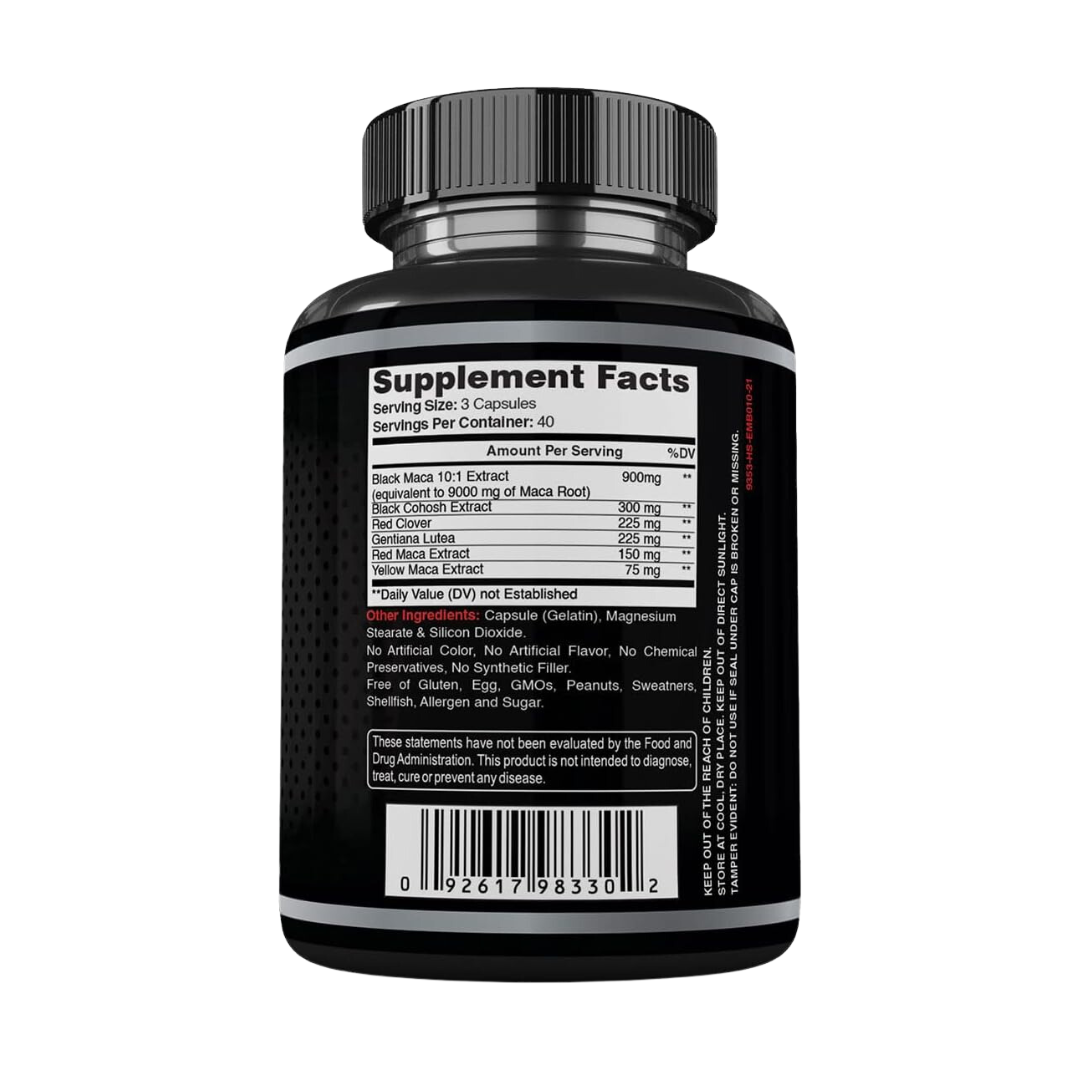 Supreme Maca Capsules 9000 mg - Extremely Potent, 120 Capsules
