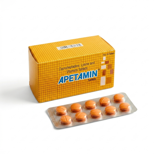 Apetamin Tablets (Cyproheptadine, Lysine & Vitamins), 10 Tablets/Strip